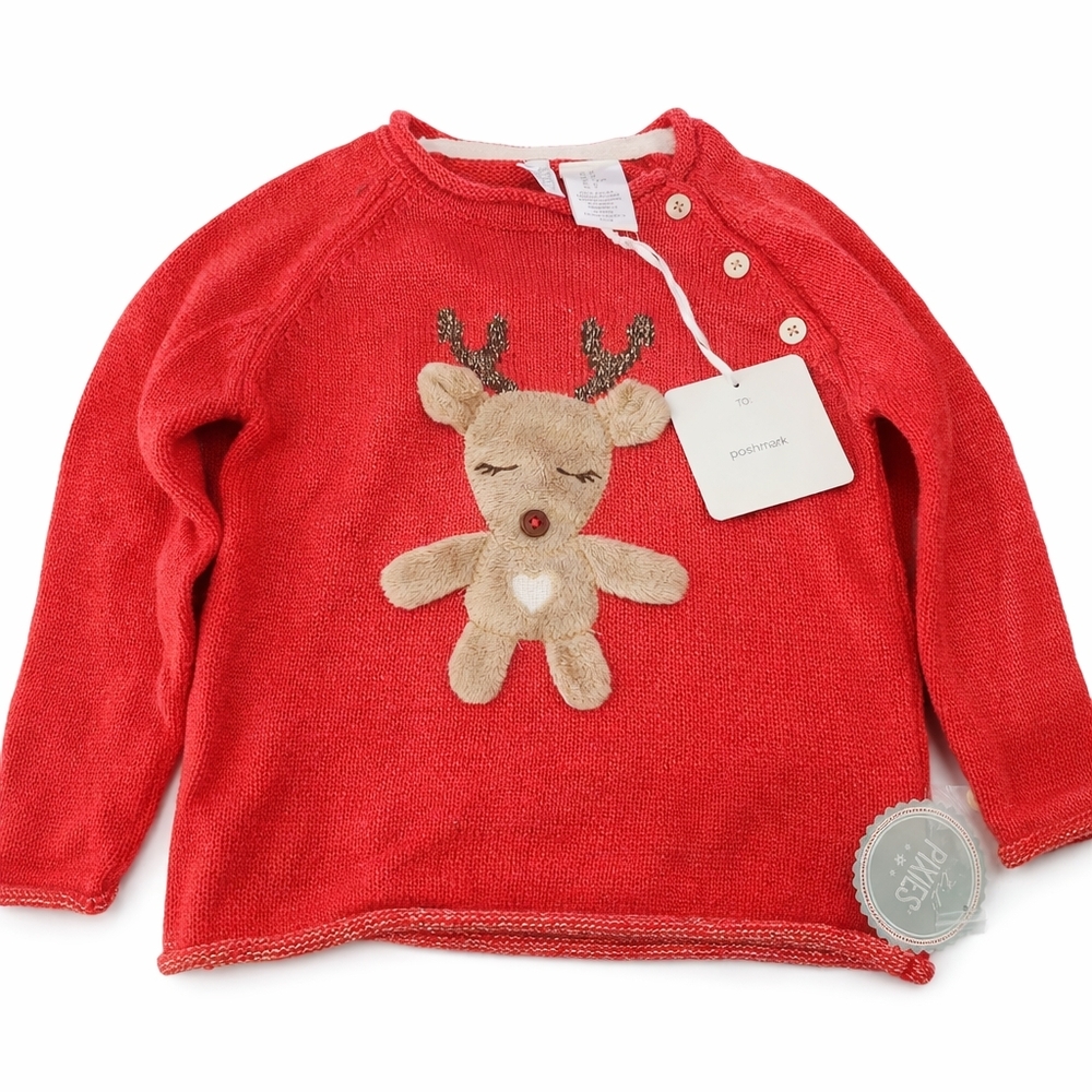 Petite Knit Reindeer Sweater - Red - Carter's